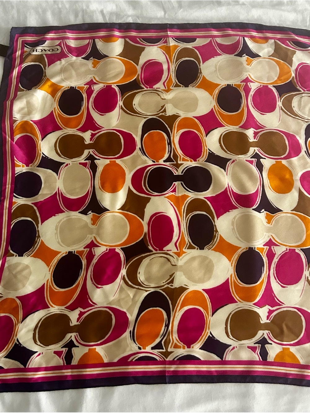 Coach vintage Signature Print Silk Scarf